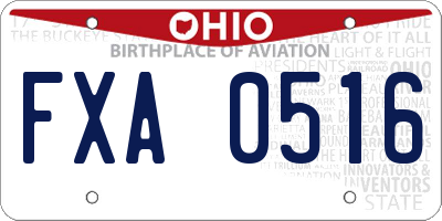 OH license plate FXA0516