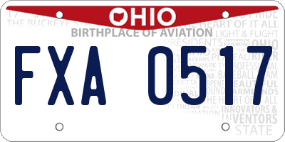 OH license plate FXA0517