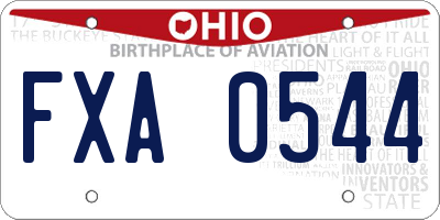 OH license plate FXA0544