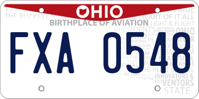 OH license plate FXA0548