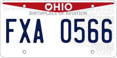 OH license plate FXA0566