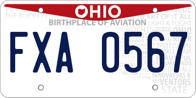 OH license plate FXA0567