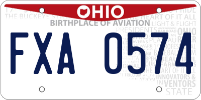 OH license plate FXA0574