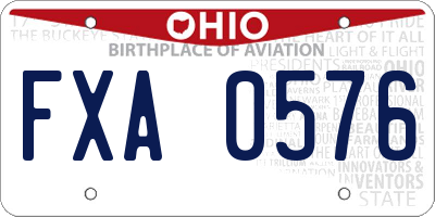 OH license plate FXA0576