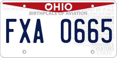 OH license plate FXA0665