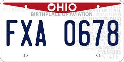 OH license plate FXA0678