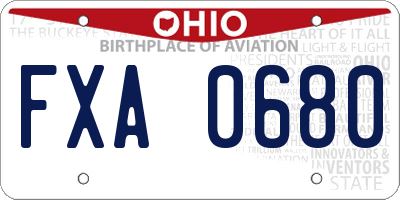 OH license plate FXA0680