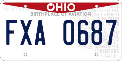 OH license plate FXA0687