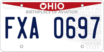 OH license plate FXA0697