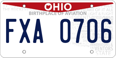 OH license plate FXA0706