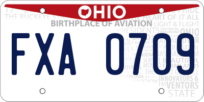 OH license plate FXA0709
