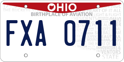 OH license plate FXA0711