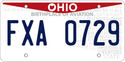 OH license plate FXA0729
