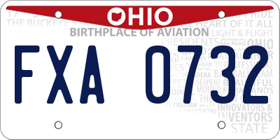 OH license plate FXA0732