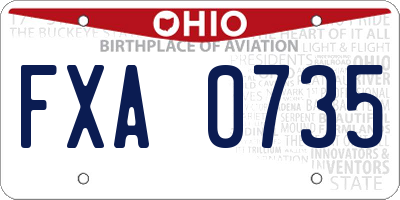 OH license plate FXA0735