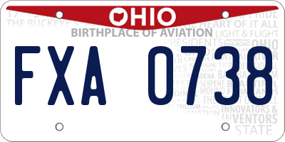 OH license plate FXA0738