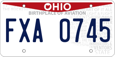 OH license plate FXA0745