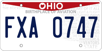 OH license plate FXA0747