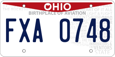 OH license plate FXA0748