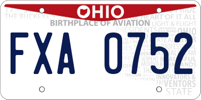 OH license plate FXA0752