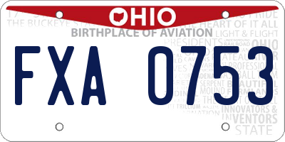 OH license plate FXA0753