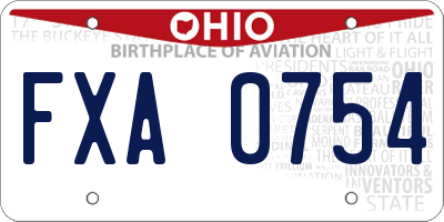 OH license plate FXA0754