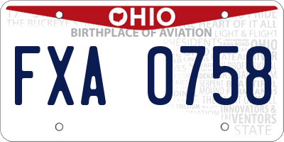 OH license plate FXA0758