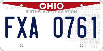 OH license plate FXA0761