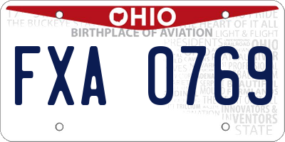 OH license plate FXA0769