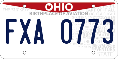 OH license plate FXA0773