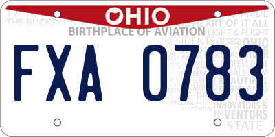 OH license plate FXA0783