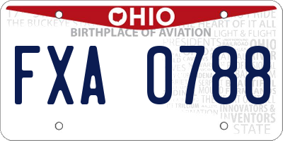 OH license plate FXA0788