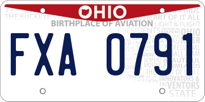 OH license plate FXA0791