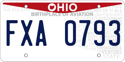 OH license plate FXA0793