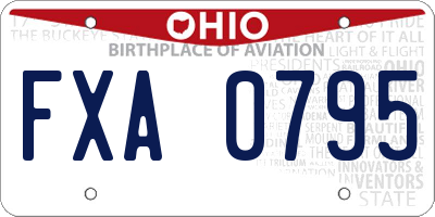 OH license plate FXA0795