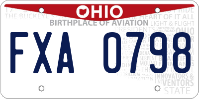OH license plate FXA0798