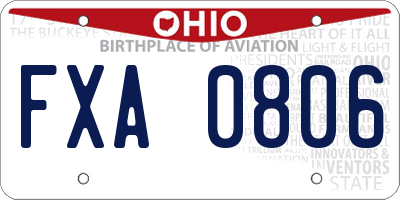 OH license plate FXA0806