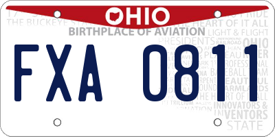 OH license plate FXA0811