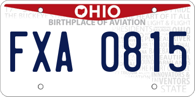 OH license plate FXA0815