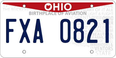 OH license plate FXA0821