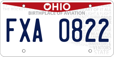 OH license plate FXA0822