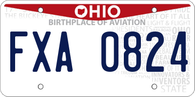 OH license plate FXA0824