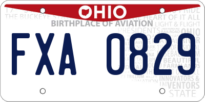 OH license plate FXA0829