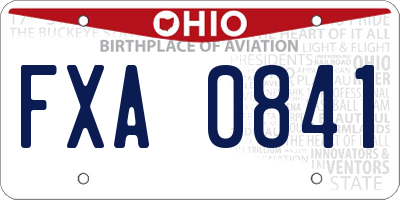 OH license plate FXA0841