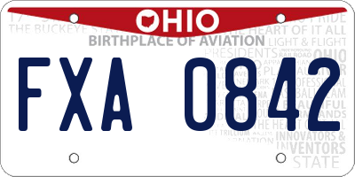 OH license plate FXA0842