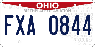 OH license plate FXA0844