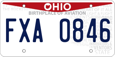 OH license plate FXA0846