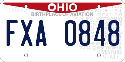 OH license plate FXA0848