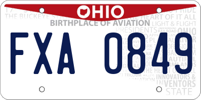 OH license plate FXA0849