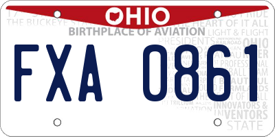 OH license plate FXA0861